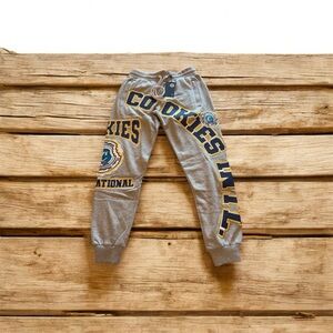 Kids Gray Sweatpants with Blue and Yellow Graphics